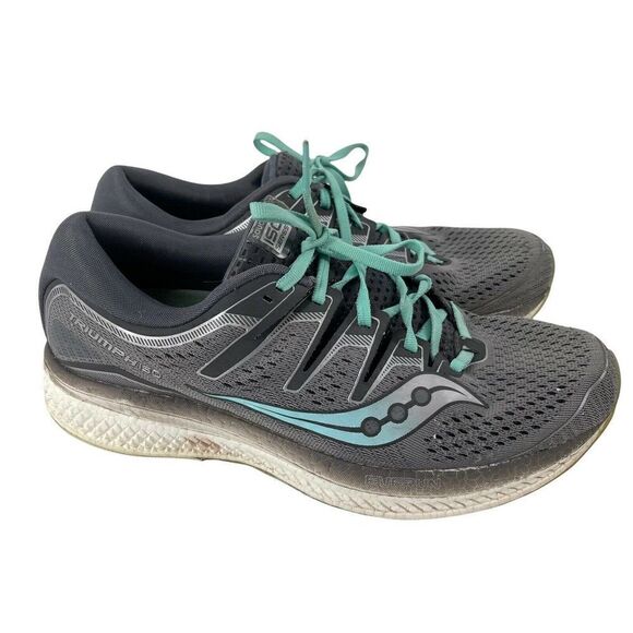 Saucony Triumph ISO Series Sneakers Running Shoes Gray Teal Womens Size 11.5 - Picture 3 of 11